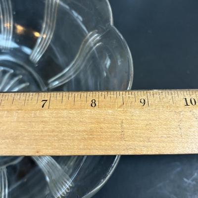 LOT 90: MCM Kromex & Hellerware Serving Trays, Owens-Illinois Thumbprint Pitcher, Vintage Cordial/After Dinner Liqueur Glasses