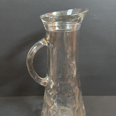 LOT 90: MCM Kromex & Hellerware Serving Trays, Owens-Illinois Thumbprint Pitcher, Vintage Cordial/After Dinner Liqueur Glasses