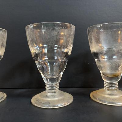 LOT 90: MCM Kromex & Hellerware Serving Trays, Owens-Illinois Thumbprint Pitcher, Vintage Cordial/After Dinner Liqueur Glasses