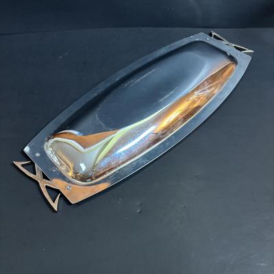 LOT 90: MCM Kromex & Hellerware Serving Trays, Owens-Illinois Thumbprint Pitcher, Vintage Cordial/After Dinner Liqueur Glasses