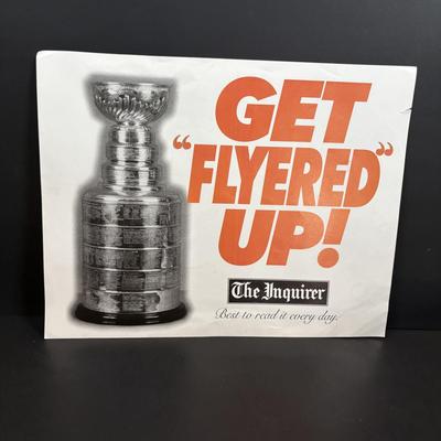 LOT 102: Vintage Philadelphia Flyers Memorabilia: T-shirts, Trading Cards, Team Photos, Stanley Cup Magazine along with a Box of Mixed...
