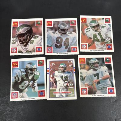 LOT 104: Philadelphia Eagles Memorabilia: Trading Cards, Team Photo, Glasses, 1977 Discover Magazine, Ticket Stub, Autograph's &...