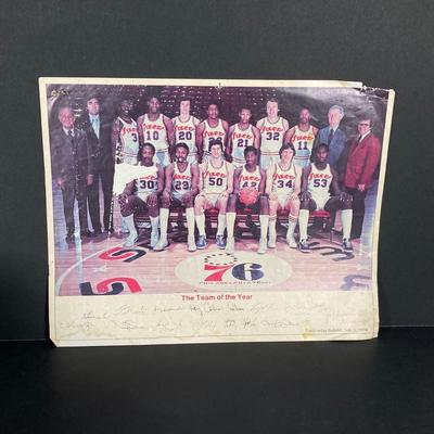 LOT 112: Collection of Basketball Memorabilia - NBA, 76ers, Sega Dreamcast Game, Jerry West (Lakers), Julius Erving, Wilt and More