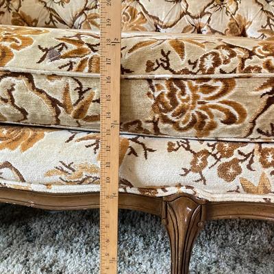 LOT 109: Vintage Carved Wood Louis XV Style Upholstered Sofa