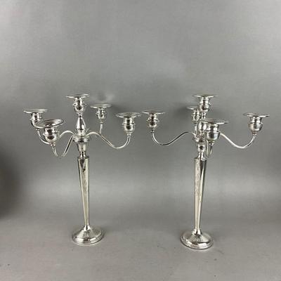 S847 Set of Three Weighted Sterling Silver 5 Candlelabra
