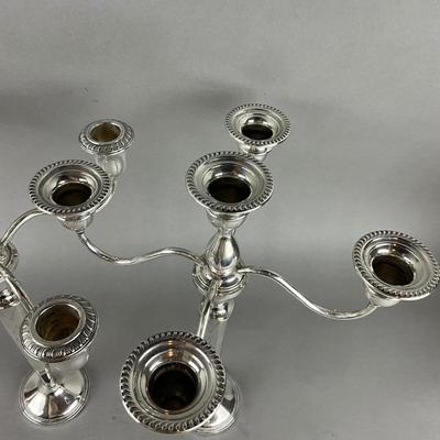 S847 Set of Three Weighted Sterling Silver 5 Candlelabra