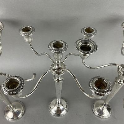 S847 Set of Three Weighted Sterling Silver 5 Candlelabra