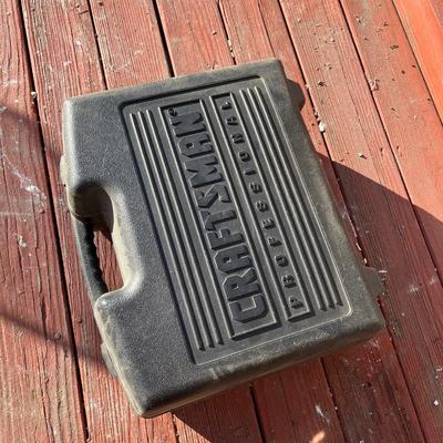 Sale Photo Thumbnail #113: Portable craftsman circular saw, impact drill, drill bit set, and work light set.  All use the same rechargeable batteries and charger base comes with the kit.  Everything stores safely in the carry case to protect your tools and makes transportation easy