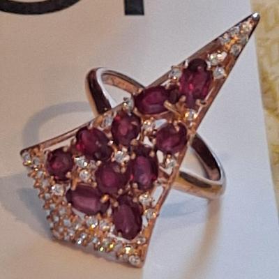 IGI CERTIFIED Natural ruby pizza ring!