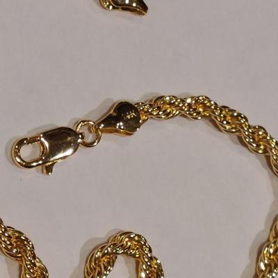 Marked 14K Yellow Gold Rope Chain Necklace (6 mm, 36 inch)
