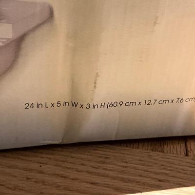 Mirror, framed picture, white wooden shelf