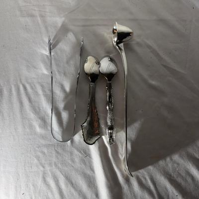 Oneida Silverplate Bowl, Gerber Knives & Dansk Serving Utensils (LR-MG)