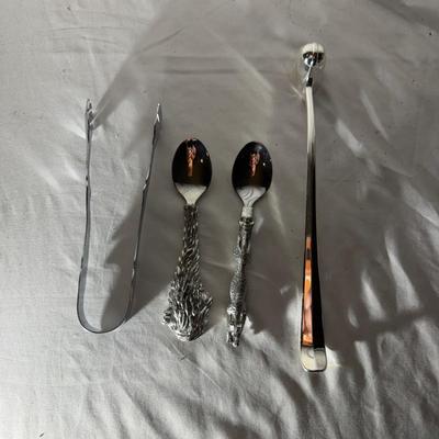 Oneida Silverplate Bowl, Gerber Knives & Dansk Serving Utensils (LR-MG)