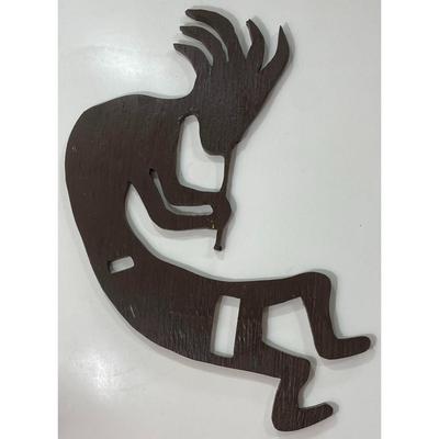 Kokopelli 15" x 8" Native American Wooden Wall Art Fertility Agriculture Flute