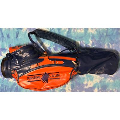 Vintage Fighting Illini Chief Illiniwek Golf Bag University Illinois Blue Orange