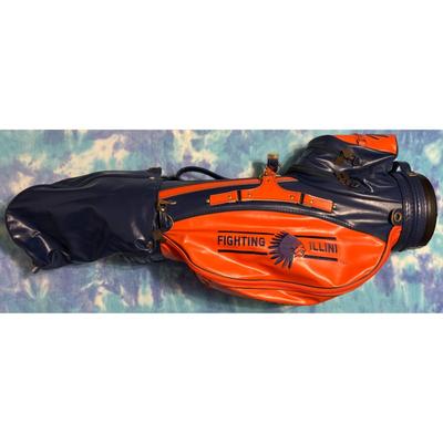 Vintage Fighting Illini Chief Illiniwek Golf Bag University Illinois Blue Orange