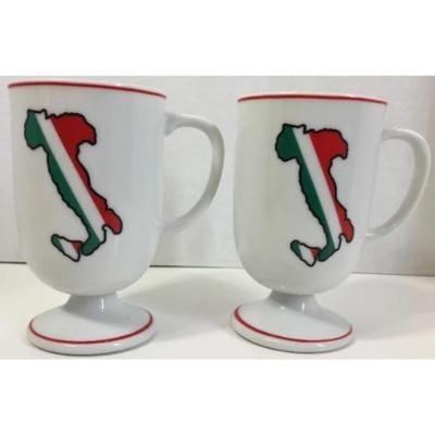 2 Vintage Italy Mugs - Mediterranean / Europe / Rome / Milan / Venice Italian