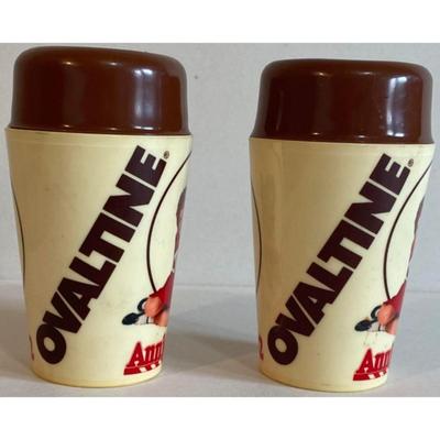 2 Vintage Little Orphan Annie 1932 - 1982 50th Anniversary Ovaltine Shaker Cups