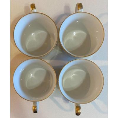 4 Vintage Ardco Floral Teacups & Saucers Japan Green / Orange / Yellow / Rose