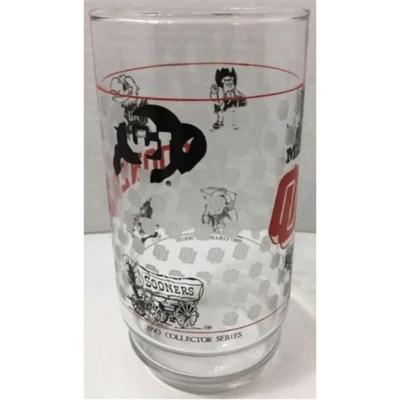 6 Oklahoma Sooners Glasses: 1990 Big Eight Nebraska, Kansas, Missouri, Colorado