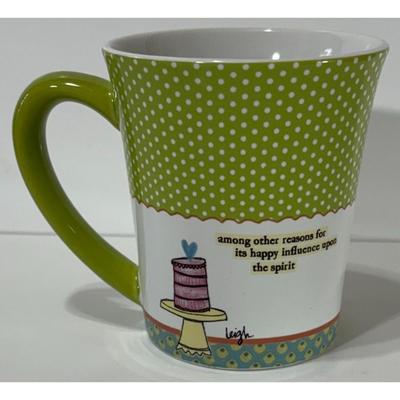 Leigh Standley Curly Girl Design Santa Barbara Studio Ceramic Mug Cake Green
