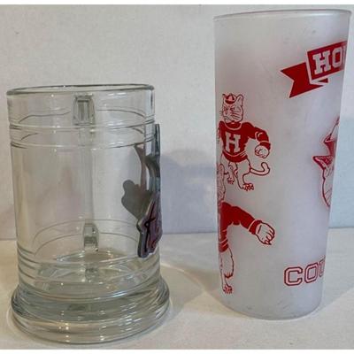 Houston Cougars Frosted Glass & Houston Astros Clear Glass Mug. NCAA / MLB