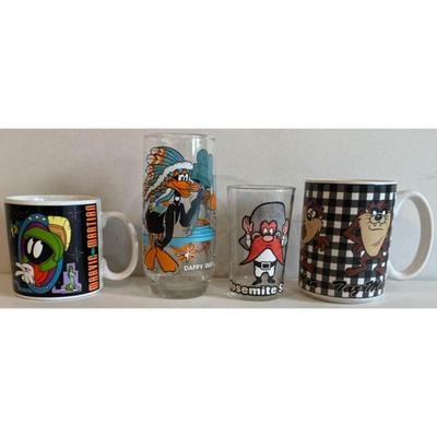 Looney Tunes Mugs & Glass: Daffy Duck, Tazmanian Devil, Bugs Bunny, Yosemite Sam