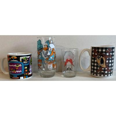 Looney Tunes Mugs & Glass: Daffy Duck, Tazmanian Devil, Bugs Bunny, Yosemite Sam