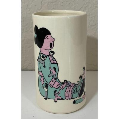 Geisha Girl Sake Glass & Japanese Couple Kyoto Mug Japan Umbrella Mountain