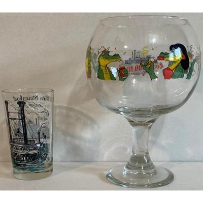 River Steamboat Glass & 48 oz. Colorado Belle Hotel Casino Laughlin NV Glass
