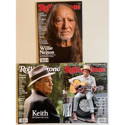 Rolling Stone Newsstand Magazines: Willie Nelson / Bob Dylan / Keith Richards