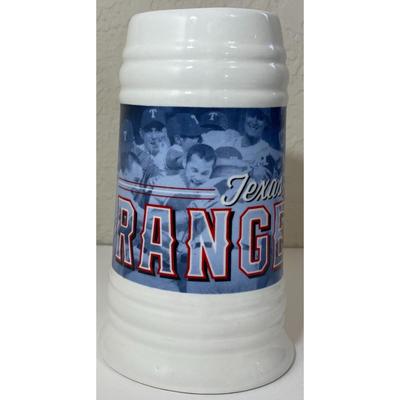 2 Texas Rangers Ceramic Mugs & Plastic Travel Cup Thailand Sweet Baby Ray's BBQ