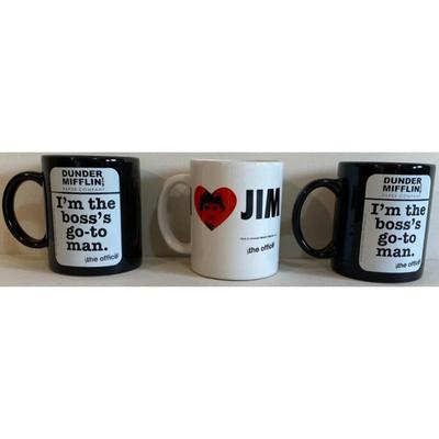 The Office Mugs: I Love / Heart Jim & 2 Dunder Mifflin I'm The Boss's Go-To Man