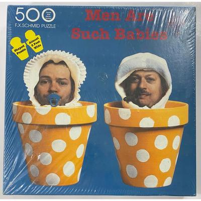 Men Are Such Babies 500 Piece 34" x 26" F.X. Schmid Puzzle - BRAND NEW / SEALED