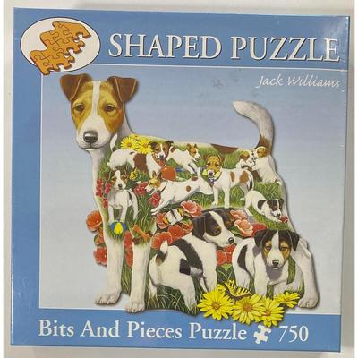 Jack Williams Romping Russells 750 Piece 22" x 29" Shaped Puzzle - NEW/ SEALED