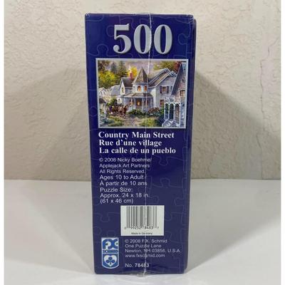 F.X. Schmid Country Main Street 500 Piece 24" x 18" Puzzle - BRAND NEW / SEALED
