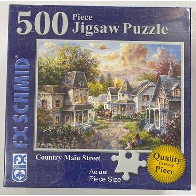 F.X. Schmid Country Main Street 500 Piece 24" x 18" Puzzle - BRAND NEW / SEALED