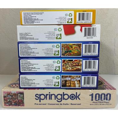 6 Food Puzzles: Fruits, Pizza, Candy Apple, Hamburger, Funnel Cakes NEW / SEALED