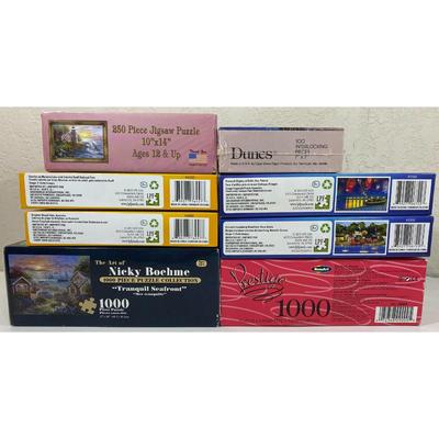 8 Waterfront Puzzles: Cape Cod, Sailboat, Lighthouse, Australia - NEW / SEALED