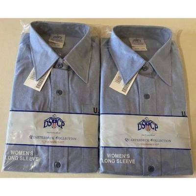 2 US Navy DSCP Quarterdeck Women's Long Sleeve Shirts: Size 38 (M/L)-32SL. ML-32