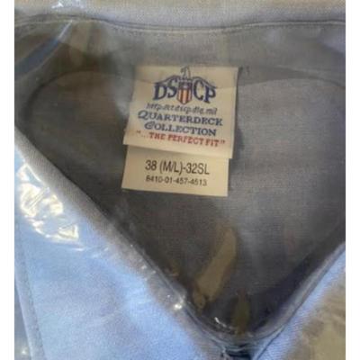 2 US Navy DSCP Quarterdeck Women's Long Sleeve Shirts: Size 38 (M/L)-32SL. ML-32