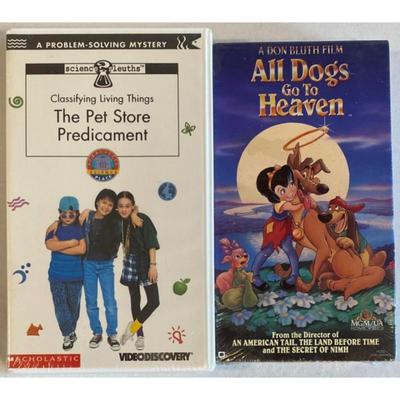 VHS Lot: All Dogs Go To Heaven & Pet Store Predicament Classifying Living Things