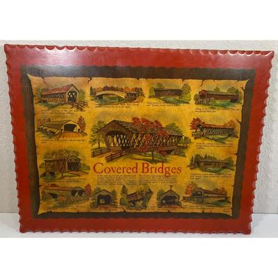 Vintage 12" x 16" Covered Bridges Wall Picture Plaque