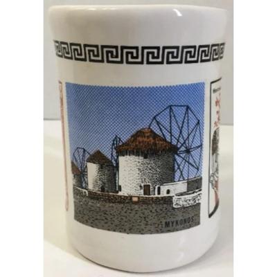 Vintage Mykonos, Greece 6-13-77 Mug Made In Greece By N. Leontaritis