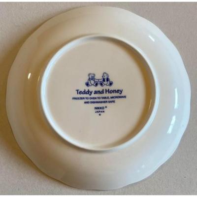 Vintage Teddy and Honey Plate and Bowl Set Made In Japan By Nikko
