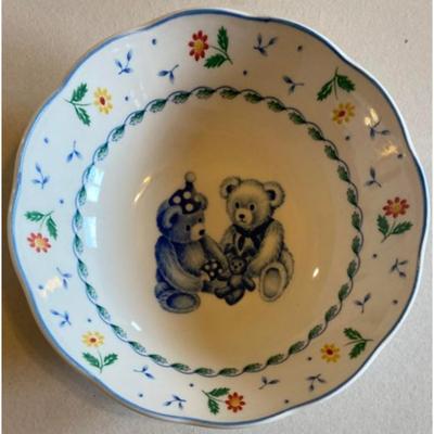 Vintage Teddy and Honey Plate and Bowl Set Made In Japan By Nikko