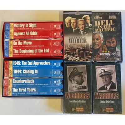 WWII Related VHS Tapes - Hell In The Pacific / MacArthur / Judgment At Nuremberg