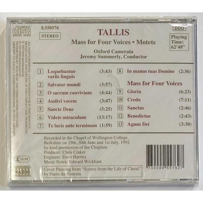 Jeremy Summerly Tallis: Mass For Four Voices Motets CD. New. Code: 8.550576