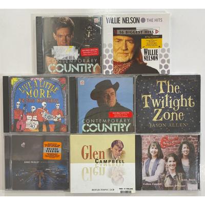 Country CDs: Willie Nelson, Glen Campbell, Brad Paisley, Tejas Brothers - NEW