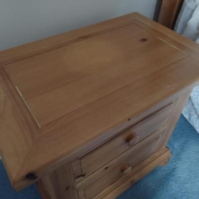 Broyhill Two Drawer Solid Wood Pine Bedside Dresser Choice A